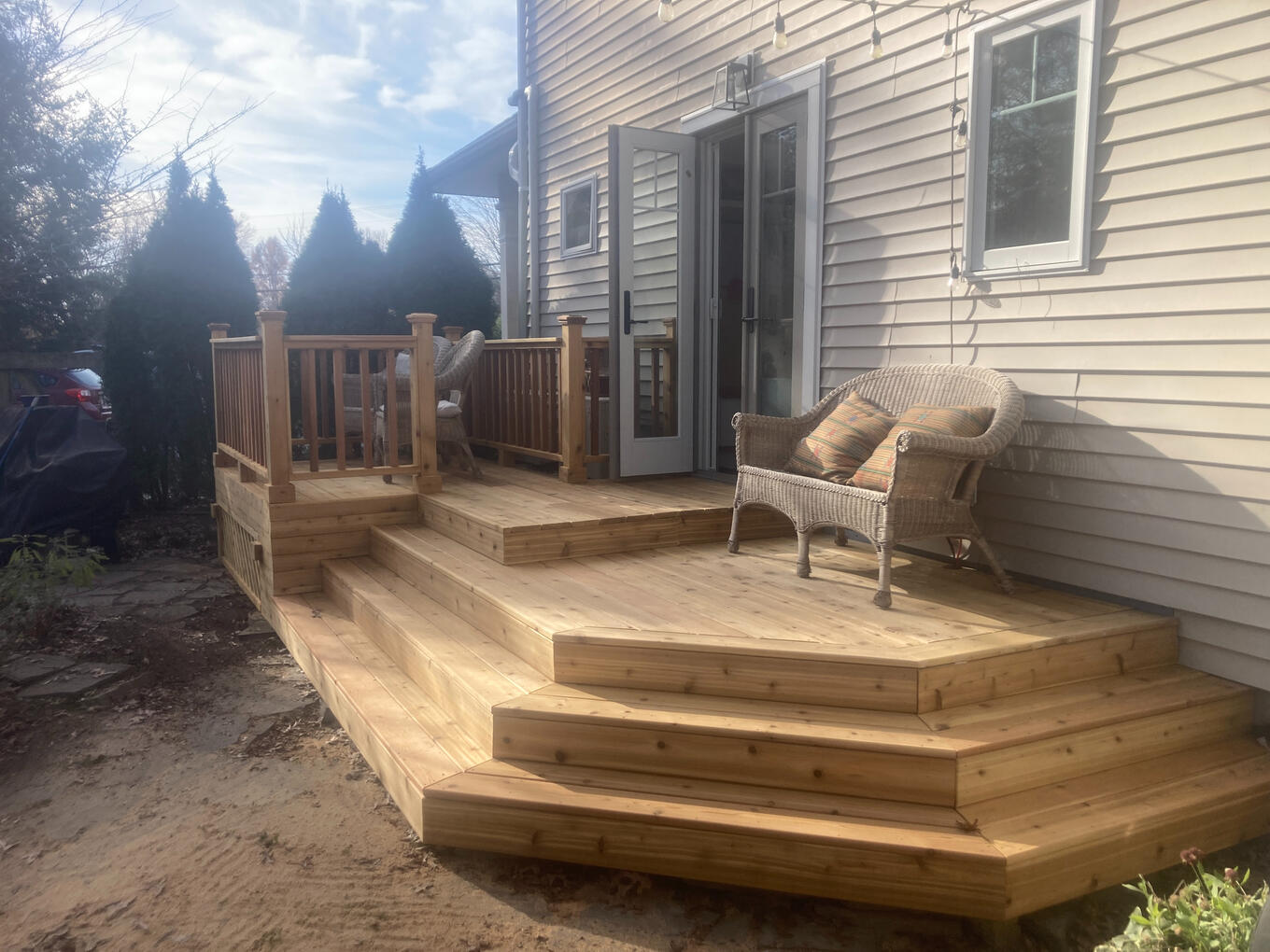 Cedar Deck construction, Stone Ridge, NY